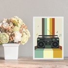 Quadro Decorativo Vintage - Rádio Toca Fita 24x18cm Moldura B