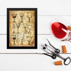 Quadro Decorativo Vintage Taças De Vinho 45x34cm - Com Vidro