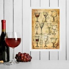 Quadro Decorativo Vintage Taças De Vinho 45x34cm - Com Vidro