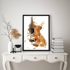 Quadro Decorativo Violão- Aquarela 33x24cm Moldura:madeira Br