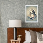 Quadro Decorativo Virgem Maria Prateada 24x18cm - Com Vidro M