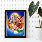 Quadro Decorativo Vishnu E Lakshmi 45x34cm Moldura:madeira Pr