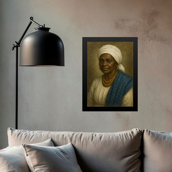 Quadro Decorativo Vovó Maria Do Congo Da Bahia 24x18cm - Com