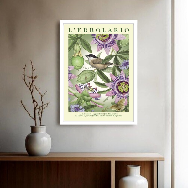 Quadro Decorativo William Morris Lerbolario Lilás-70x50cm Mol