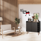 Quadro Decorativo Wine Bar 50cm Em Mdf Preto / Vermelho
