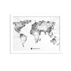 Quadro Decorativo Worldwide Linedrawing