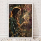 Quadro Decorativo Xamã 33x24cm Moldura:madeira Preta