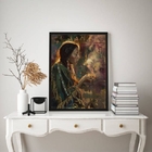 Quadro Decorativo Xamã 45x34cm Moldura:madeira Branca