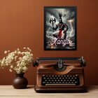 Quadro Decorativo Xangô 33x24cm - Com Vidro Moldura Branca