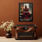 Quadro Decorativo Xangô Com Leão 45x34cm - Com Vidro Moldura