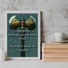 Quadro Decorativo Xangô - Justiça 24x18cm Moldura:madeira Bra