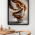 Quadro Decorativo Xícara Chocolate Anjo  - 70x50cm Moldura Br