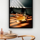 Quadro Decorativo Xícara De Chá Sol  - 70x50cm Moldura Preta