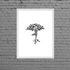 Quadro Decorativo Yoga Árvore 33x24cm - Com Vidro Moldura:mad