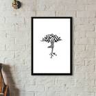 Quadro Decorativo Yoga Árvore 33x24cm Moldura:madeira Branca
