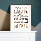 Quadro Decorativo Yoga Cats 33x24cm - Com Vidro Moldura:madei