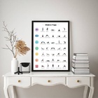 Quadro Decorativo Yoga Chakras Posições 24x18cm - Com Vidro M