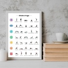 Quadro Decorativo Yoga Chakras Posições 24x18cm Moldura:madei