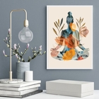 Quadro Decorativo Yoga - Mulher 33x24cm - Com Vidro Moldura P