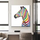 Quadro Decorativo Zebra Colorida Listrada