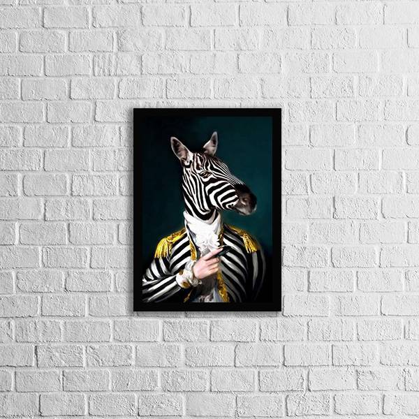 Quadro Decorativo Zebra Nobre 45x34cm A3 (45 X 34)