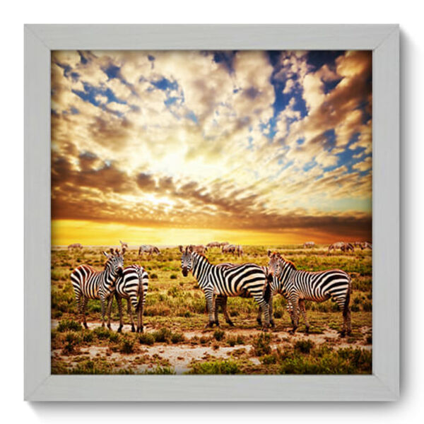 Quadro Decorativo - Zebras - 22cm X 22cm - 008qnsab