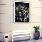 Quadro Decorativo Zebras Modernas De Óculos  - 70x50cm Moldur