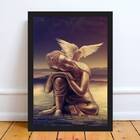 Quadro Decorativo Zen Buda Da Paz 33x24cm Moldura:madeira Bra