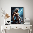 Quadro Decorativo Zeus- Deus Grego Do Céu 45x34cm - Com Vidro