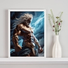 Quadro Decorativo Zeus- Deus Grego Do Céu 45x34cm Moldura:mad