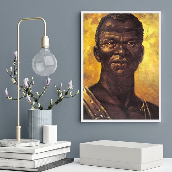 Quadro Decorativo Zumbi Dos Palmares 45x34cm Moldura:madeira