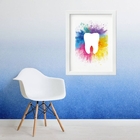 Quadro Dente Aquarela - 60x48cm Moldura:madeira Branca