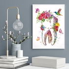 Quadro Dente Com Flores- Odontologia 24x18cm - Com Vidro Mold