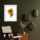 Quadro Deorativo Girassol - 60x48cm Moldura:madeira Preta