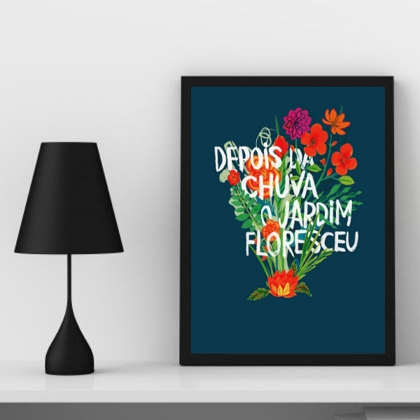 Quadro Depois Da Chuva O Jardim Floresceu 45x34cm Moldura:mad