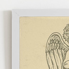 Quadro Desenho Anjo Cristianismo Moldura Branca 60x40cm