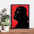Quadro Desenho Darth Vader Perfil 24x18cm Moldura:madeira Pre