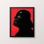 Quadro Desenho Darth Vader Perfil 24x18cm Moldura:madeira Pre