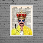 Quadro Desenho Freddie Mercury Queen 45x34cm Moldura:madeira