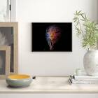 Quadro Desenho Leão Andando 24x18cm - Com Vidro Moldura:madei