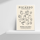 Quadro Desenho Minimalista Faces picasso 45x34cm Moldura:made