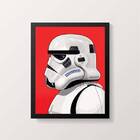 Quadro Desenho Stormtrooper Perfil 45x34cm - Com Vidro Moldur