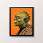 Quadro Desenho Yoda Perfil 45x34cm - Com Vidro Moldura:madeir
