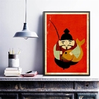 Quadro Deus Da Pesca Japonês- Ebisu 33x24cm Moldura:madeira B