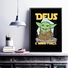 Quadro Deus É A Minha Força 33x24cm - Com Vidro Moldura:madei