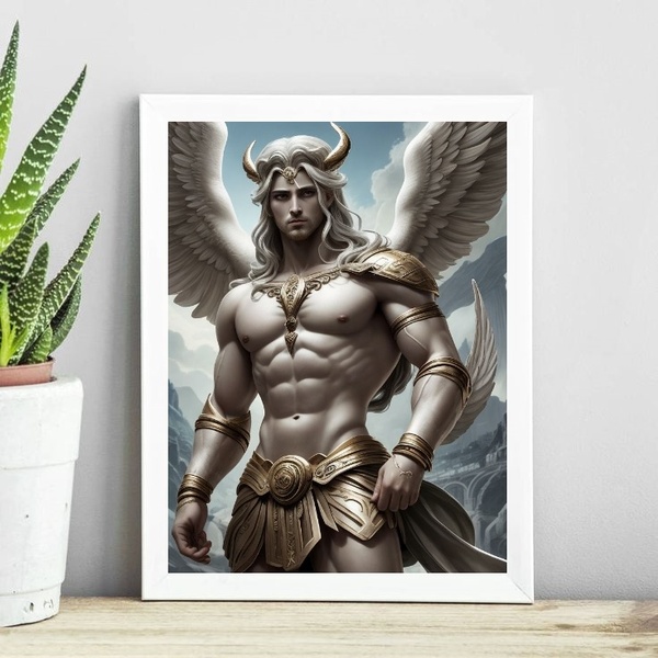 Quadro Deus Himeros - Arquétipo 45x34cm - Com Vidro Moldura:m