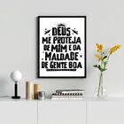 Quadro Deus Me Proteja De Mim 24x18cm - Com Vidro Moldura:mad