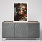 Quadro Deusa Atena - Guerreira 33x24cm - Com Vidro Moldura Br