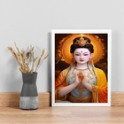 Quadro Deusa Chinesa Kuan yin 24x18cm Moldura:madeira Preta