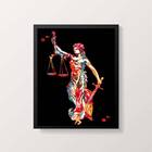 Quadro Deusa Da Justiça 24x18cm - Com Vidro Moldura:madeira P